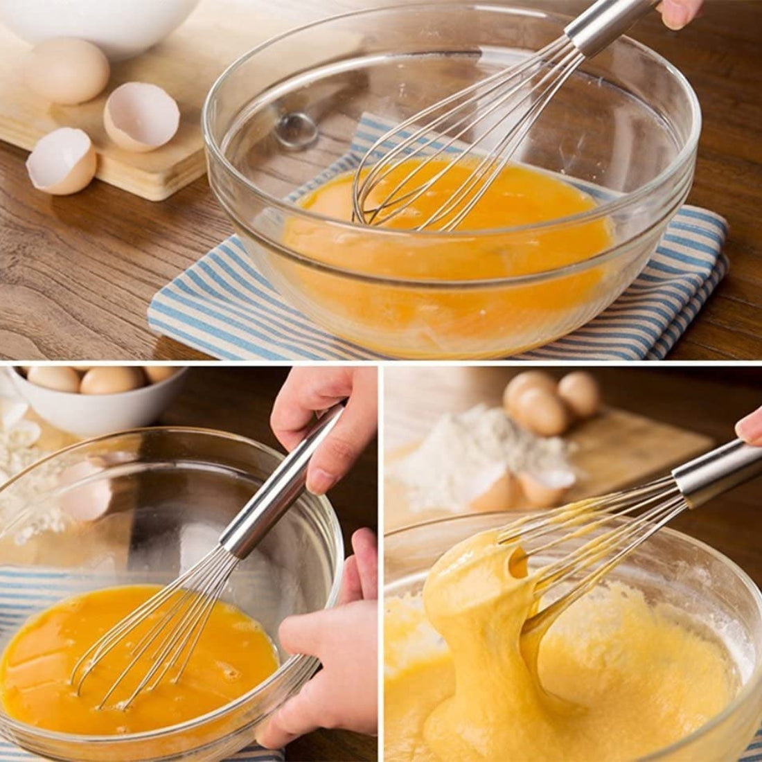 Hand Blender Wire Whisk – Stainless Steel Balloon Egg Beater for Mixing, Whisking, and Cooking (Pack of 1)
