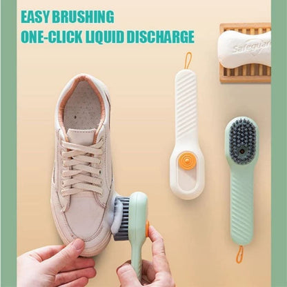 Multipurpose Cleaning Brush with Built-In Liquid Soap Dispenser – Durable Kitchen Scrubber for Dishes, Sink & Household Cleaning (Random Color, Pack of 1)