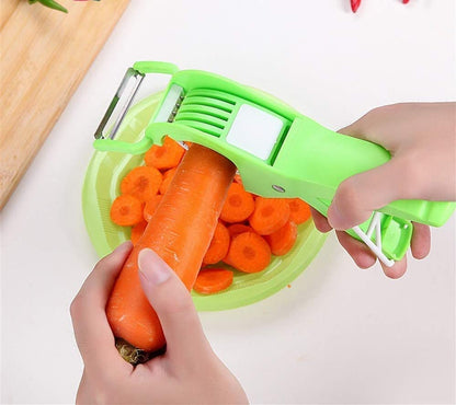 Plastic Vegetable Cutter & Bhindi Cutter – Multi Vegetable Slicer with Stainless Steel Blades | Manual Kitchen Veg Chopper Tool