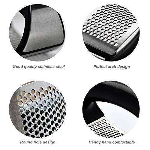 Stainless Steel Garlic Press Rocker – Manual Garlic Crusher & Mincer Tool for Easy Garlic Chopping | Durable Kitchen Garlic Press