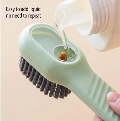 Multipurpose Cleaning Brush with Built-In Liquid Soap Dispenser – Durable Kitchen Scrubber for Dishes, Sink & Household Cleaning (Random Color, Pack of 1)