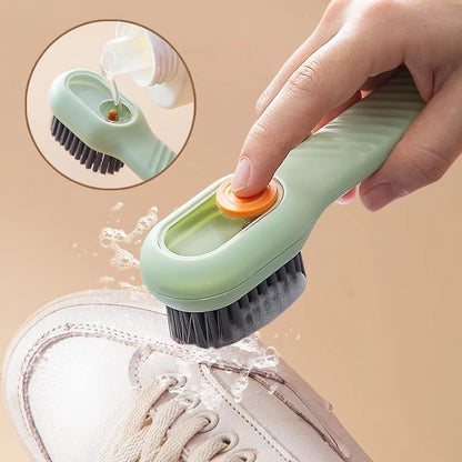 Multipurpose Cleaning Brush with Built-In Liquid Soap Dispenser – Durable Kitchen Scrubber for Dishes, Sink & Household Cleaning (Random Color, Pack of 1)