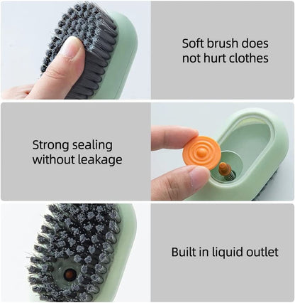 Multipurpose Cleaning Brush with Built-In Liquid Soap Dispenser – Durable Kitchen Scrubber for Dishes, Sink & Household Cleaning (Random Color, Pack of 1)