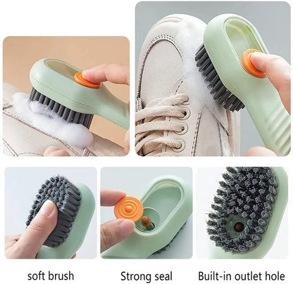 Multipurpose Cleaning Brush with Built-In Liquid Soap Dispenser – Durable Kitchen Scrubber for Dishes, Sink & Household Cleaning (Random Color, Pack of 1)