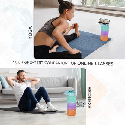 3-Piece Motivational Water Bottle Set (2L, 750ml & 300ml) – Leakproof, BPA-Free, Gradient Multicolor