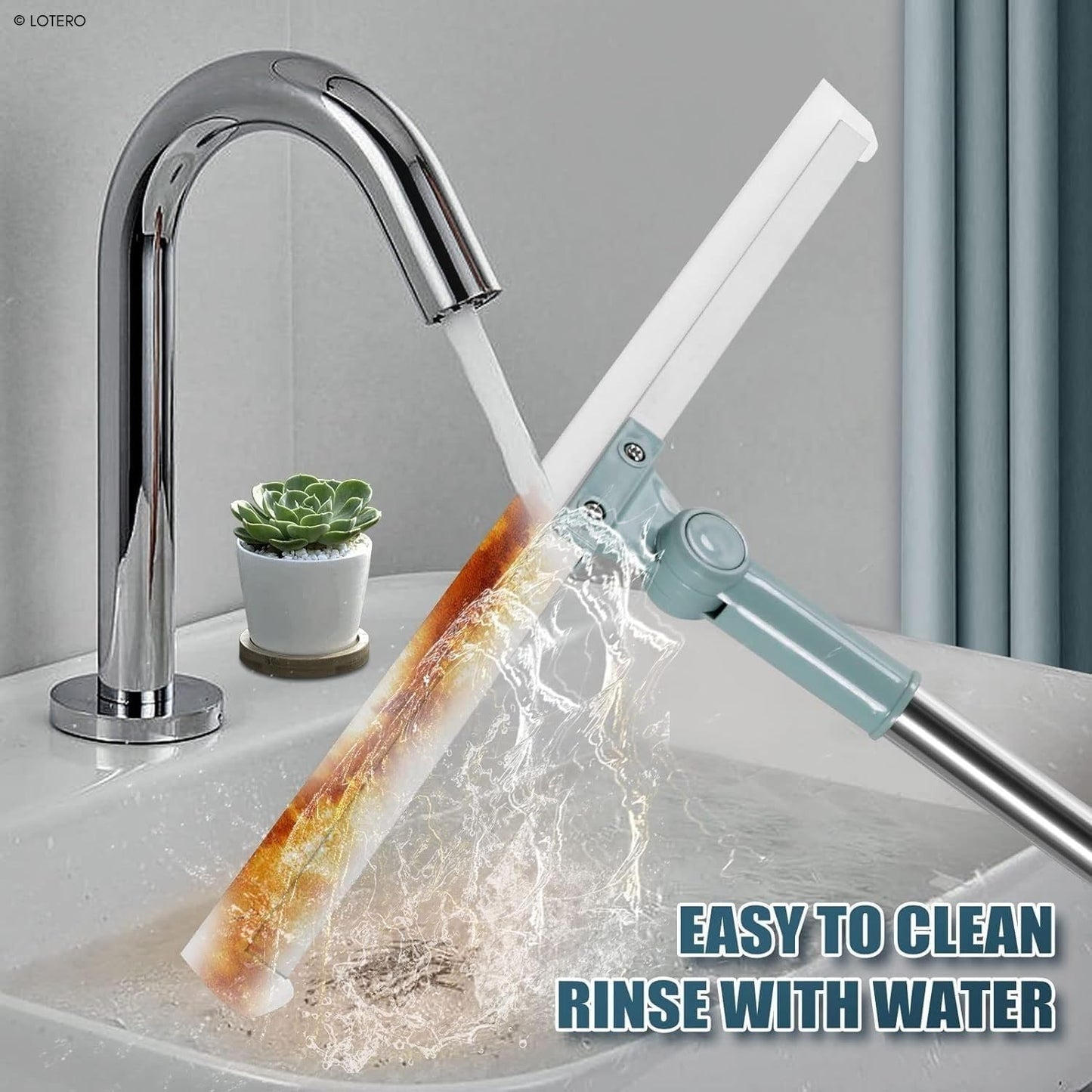 Magic Broom Sweeper for Floor Cleaning – Multifunctional Silicone Floor Wiper Mop with Extendable Handle for Wet & Dry Cleaning (Multicolor)