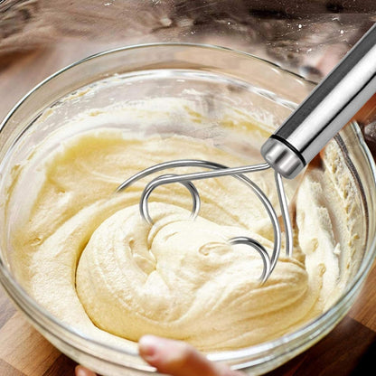 Stainless Steel Dough Mixer Whisk – Manual Dough Blender & Egg Beater for Bread, Cake & Baking | Durable Kitchen Baking Tool