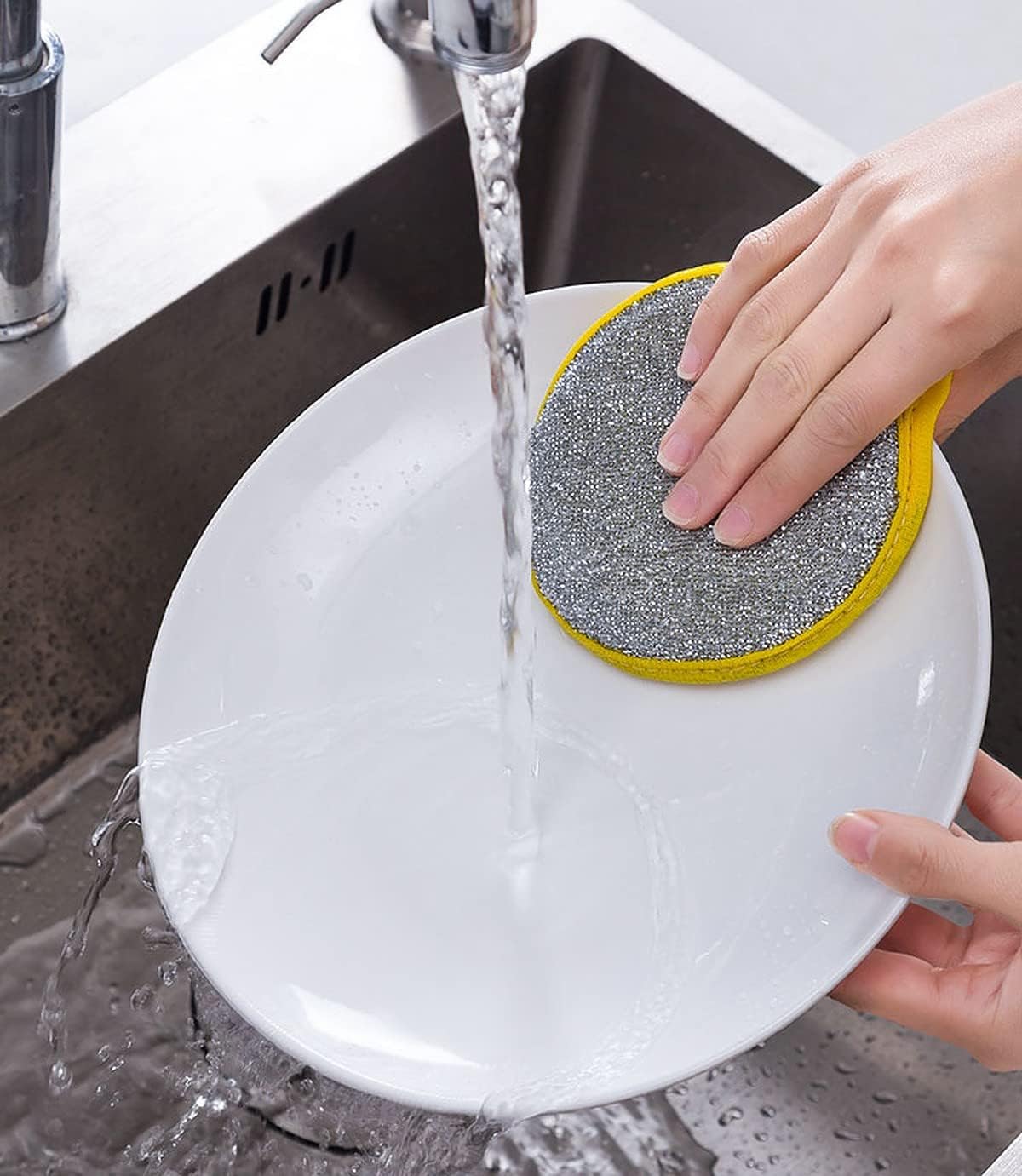 Double-Sided Kitchen Dish Sponges – Non-Scratch Scrubber for Dishes, Pots & Non-Stick Cookware (Pack of 5)