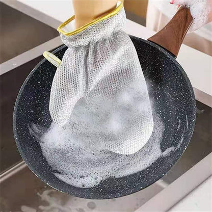 Wire Dishwashing Gloves – Multipurpose Steel Washing Rags, Heat Resistant Non-Scratch Cleaning Gloves for Pots, Pans & Kitchen Sink (1 Pair)