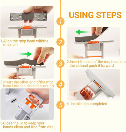 Mini Foldable Desktop Mop – Self‑Squeeze Sponge Mop for Wet & Dry Use – Portable Cleaning Tool for Small Spaces – Kitchen, Bathroom, Glass, Living Room