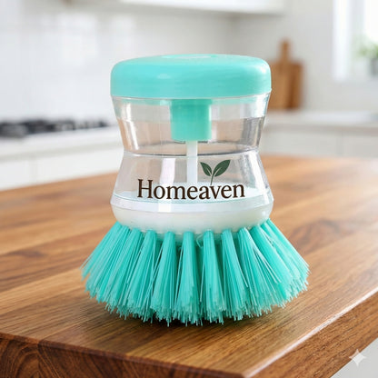 2-in-1 Dishwashing Brush with Soap Dispenser (Pack of 2) | Kitchen Scrub Brush for Dishes, Pans & Gas Stove Cleaning
