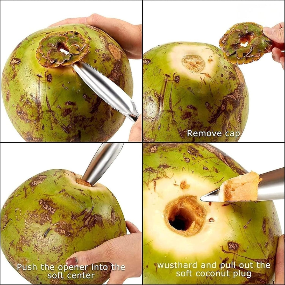 Stainless Steel Coconut Opener Tool – Coconut Driller Knife for Easy Coconut Water Opening (Pack of 1)