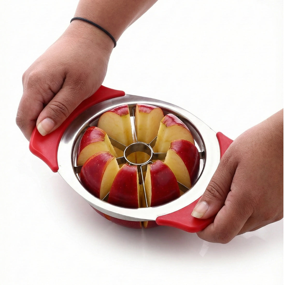 Stainless Steel Apple Cutter with 8 Blades – Fruit Slicer & Corer Tool for Apples, Pears & Fruits | Easy Kitchen Apple Slicer