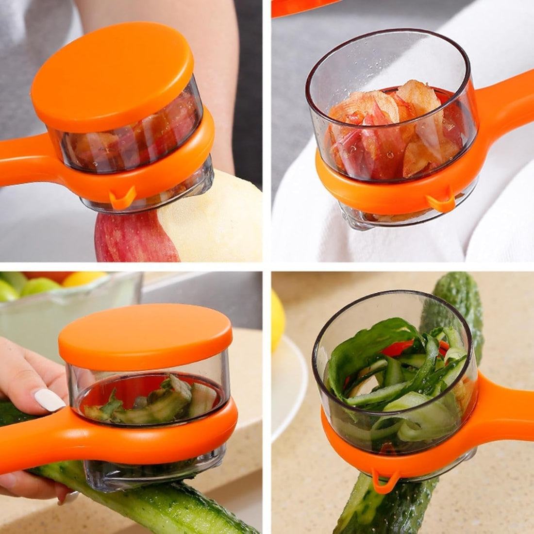 Vegetable & Fruit Peeler with Storage Container – Multi-Purpose Kitchen Peeler for Potato, Carrot, Apple & Cucumber | Peel Collector Kitchen Tool