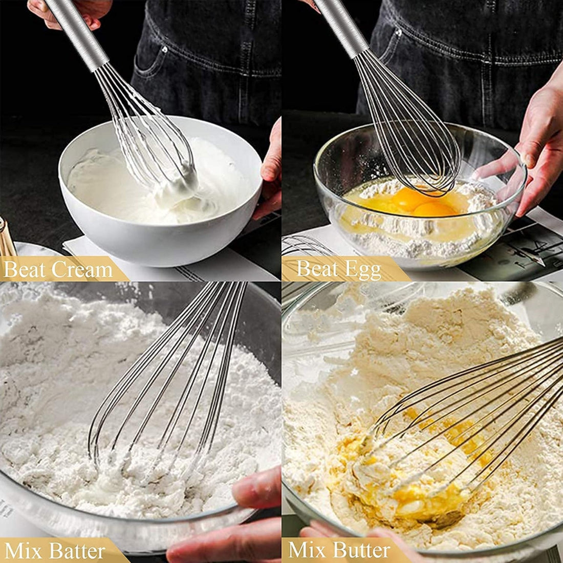 Hand Blender Wire Whisk – Stainless Steel Balloon Egg Beater for Mixing, Whisking, and Cooking (Pack of 1)