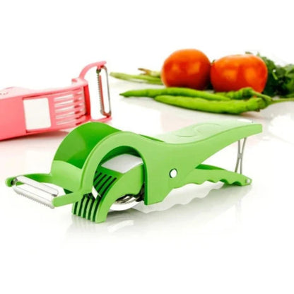 Plastic Vegetable Cutter & Bhindi Cutter – Multi Vegetable Slicer with Stainless Steel Blades | Manual Kitchen Veg Chopper Tool